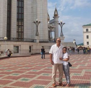 Николай Валуев с женой в Казани