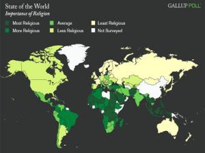 Gallup выяснил, где живут самые религиозные люди