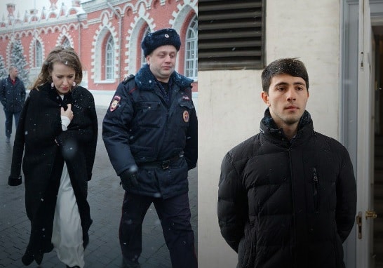 “Упала я сама”. Появились кадры нападения сторонника Жириновского на Собчак