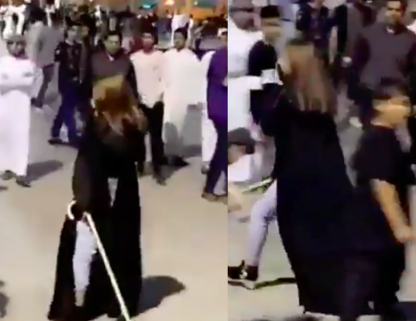 Саудовская женщина избила толпу мужчин в парке (ВИДЕО)