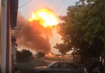 Огненный гриб в Чечне попал на видео