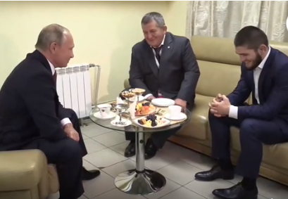 Путин встретился с Хабибом и обратился к его отцу с просьбой (ВИДЕО)